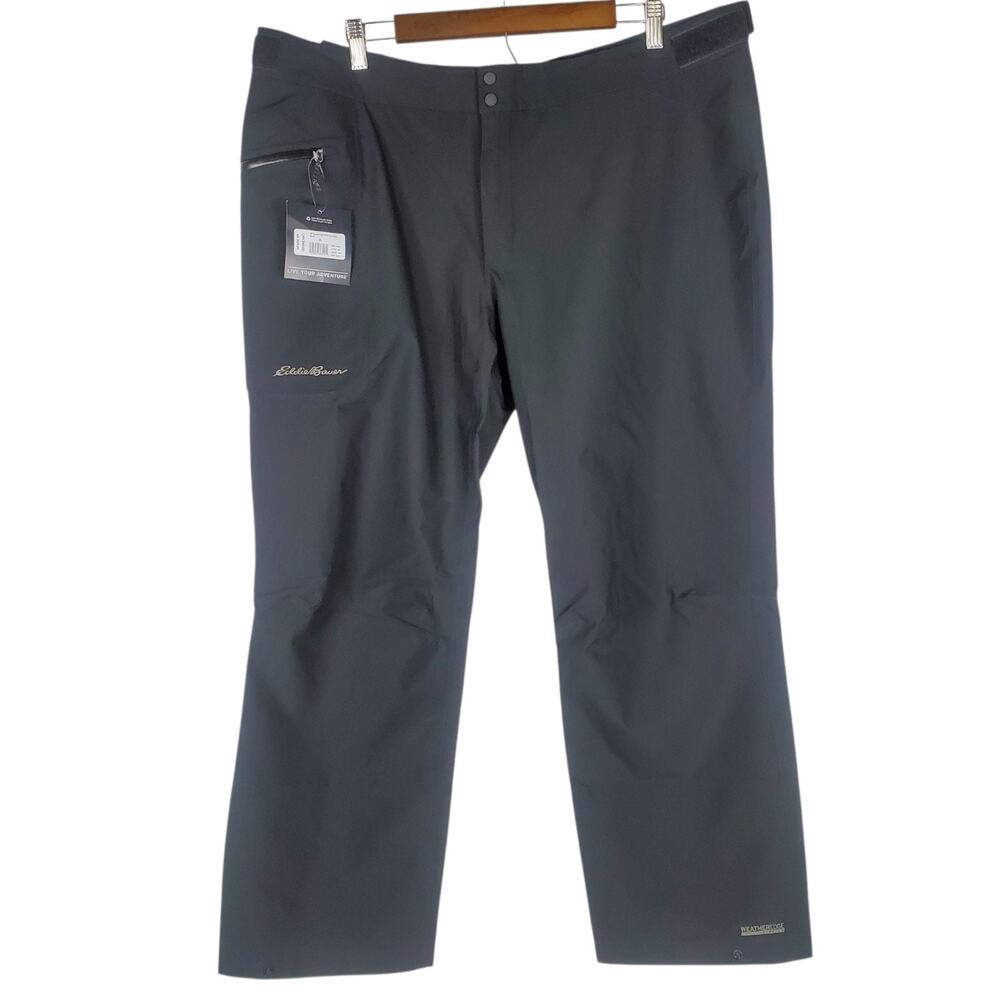 Eddie Bauer Pants XL Petite Black Cloud Cap Stretch Rain Waterproof WeatherEdge